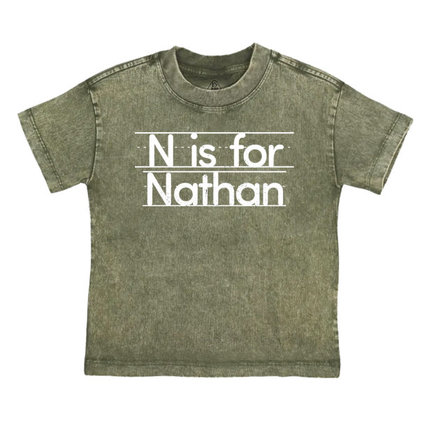 Custom Initial Back To School Toddler&Kids Washed Tees    