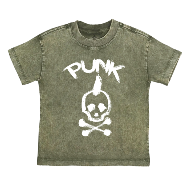 Punk Skull Toddler&Kids Washed Tees          