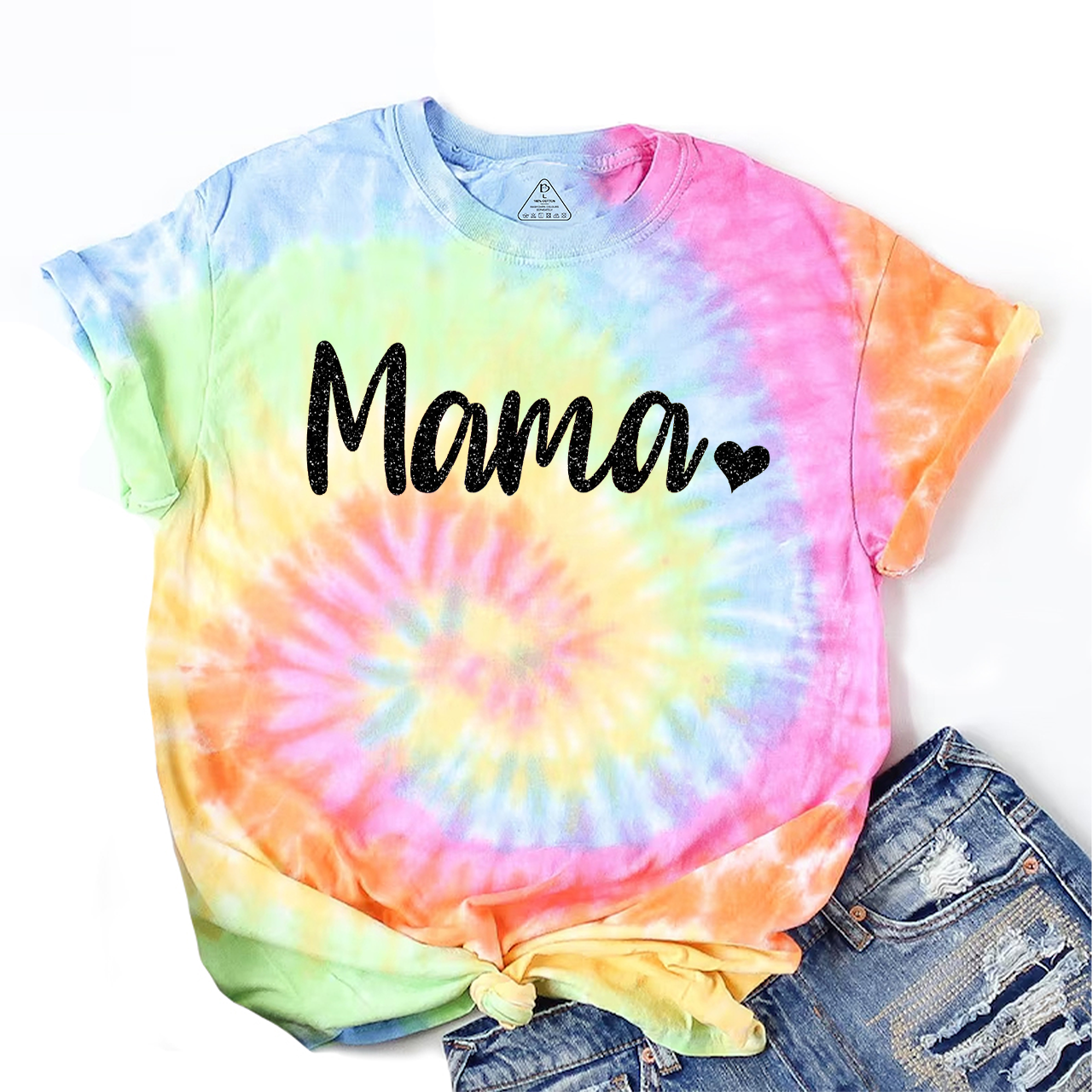 Mama Glitter Tie-dye T-Shirts