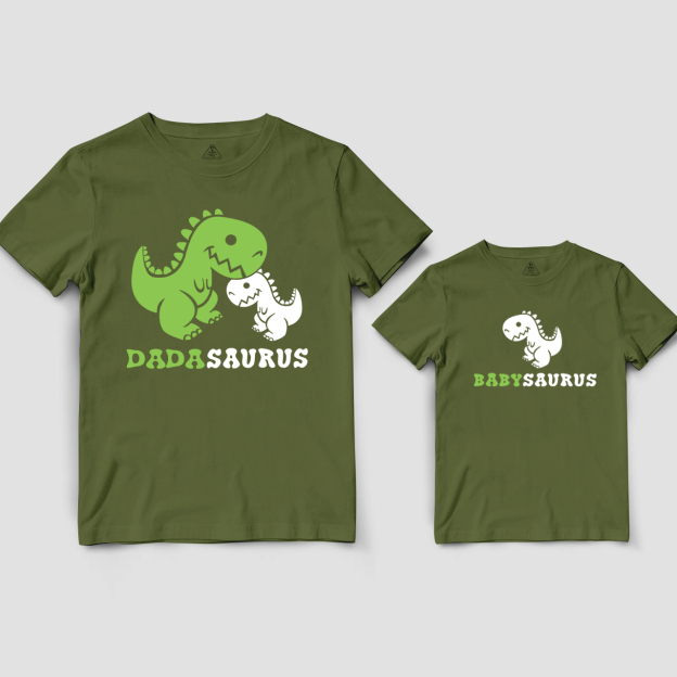 Cartoon Dinosaur Dad&Me Matching Shirts