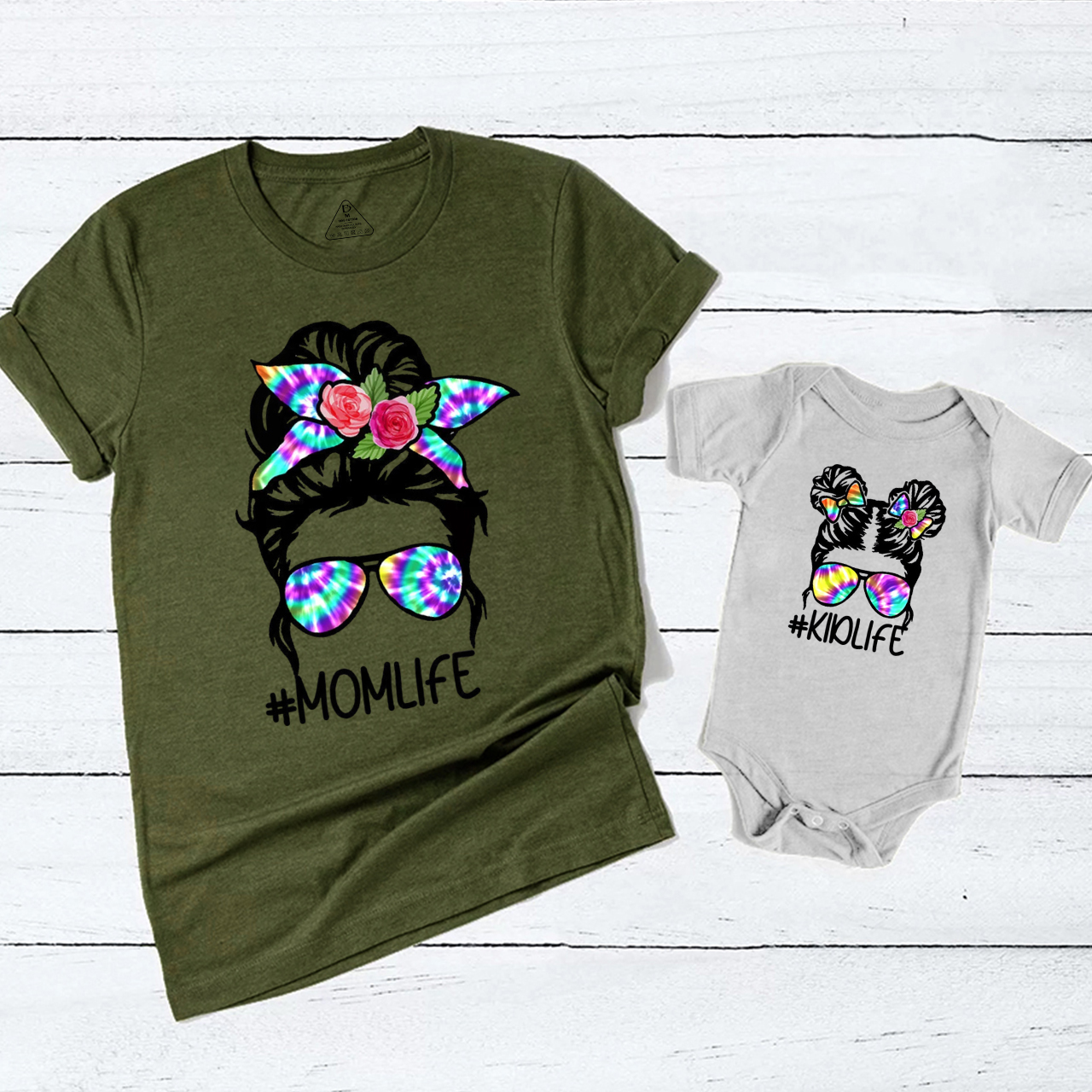 Messy Bun Mom And Daughter Matching Tees