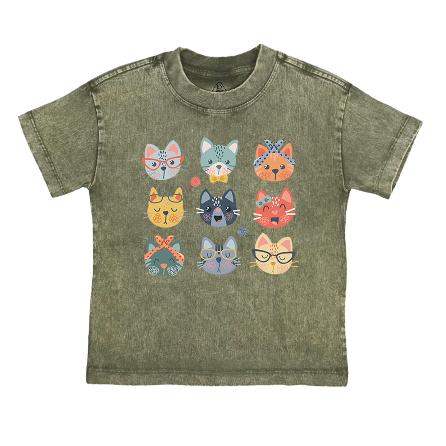 Cute Cat Lover Toddler&Kids Washed Tees