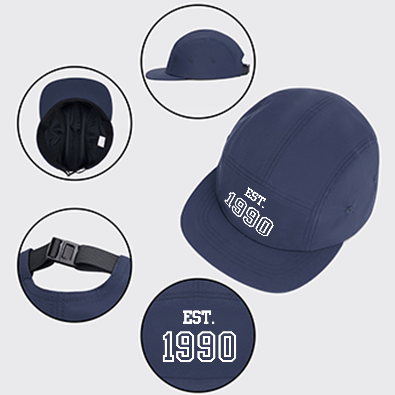 Personalized EST.XXX Dad And Son Five Panel Matching Hat