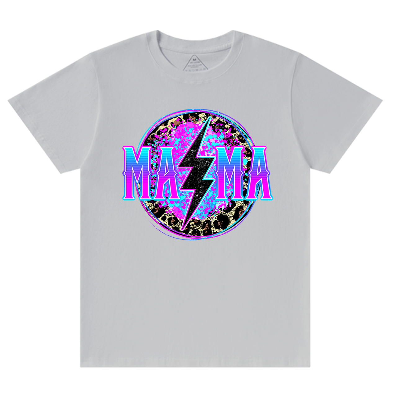 Mama Lightning Bolt Retro Leopard T-Shirt