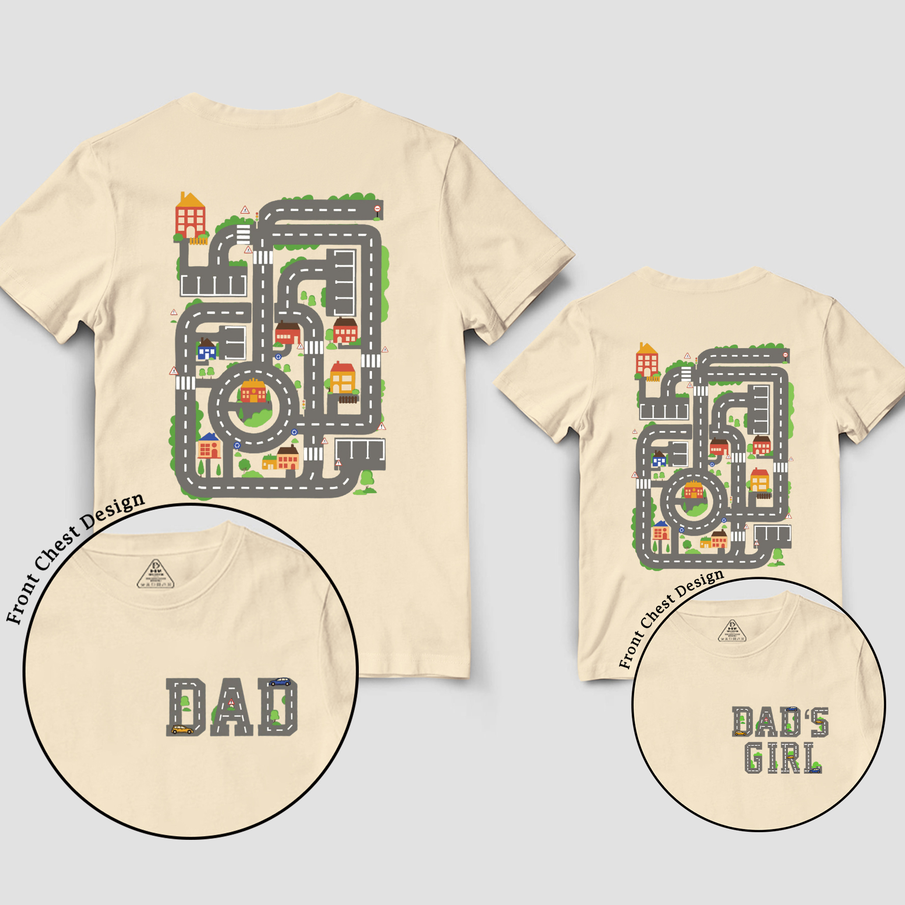 Personalized Car Track Dad&Me Matching Shirts