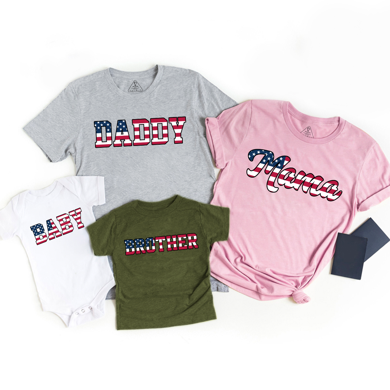 Personalized Patriotic American National Flag Family Shirts Independence Day Family Matching Shirts