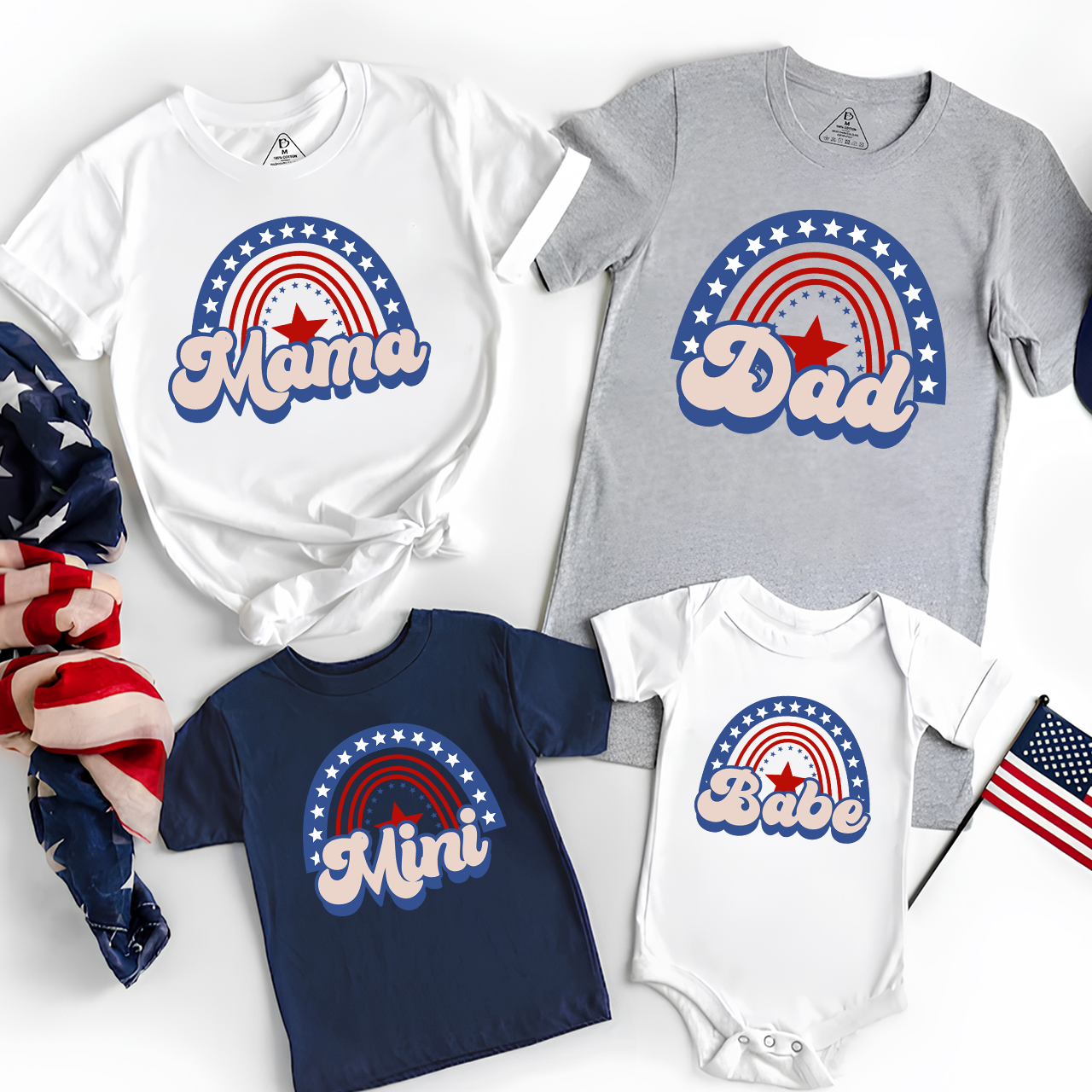 Personalized Mom Dad Baby 4th Of July Independence Day Family Matching Shirts