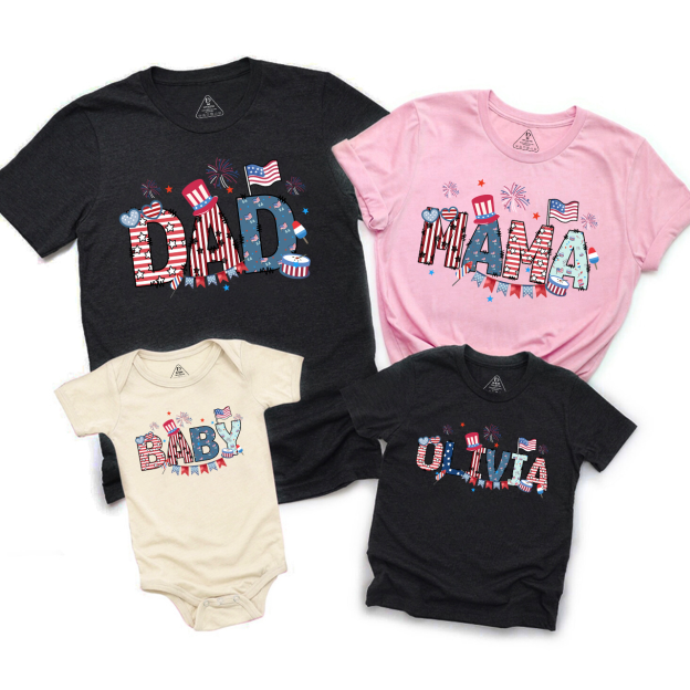 Personalized 4th Of July Patriotic Independence Day Family Matching Shirts