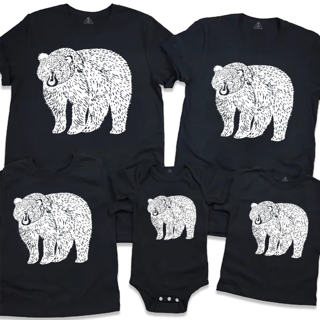 Organic Animal Bear Family Matching Tees Beepumpkin