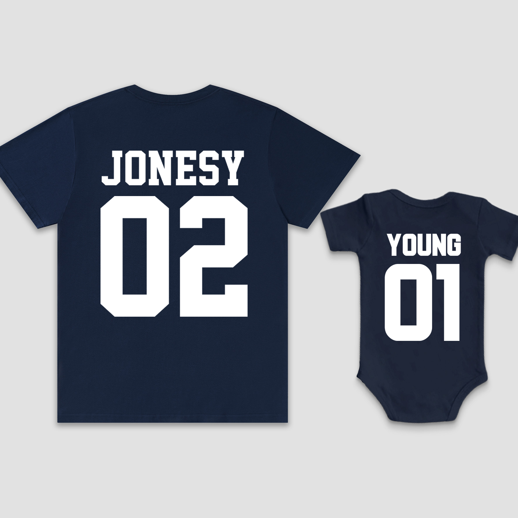 Matching Dad & Baby Personalized Last Name Shirt & Baby Bodysuit