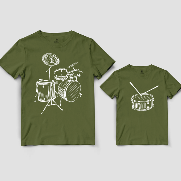 Drums & Drum Matching Dad and me Shirt