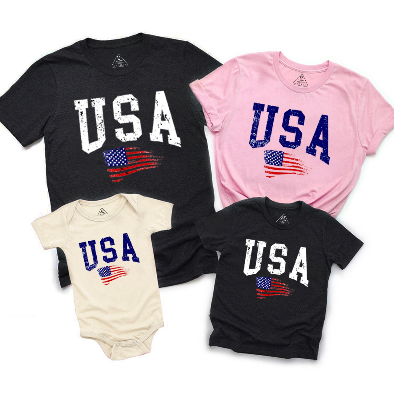 American Flag Independence Day Family Matching Shirts