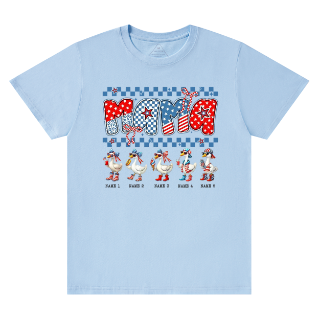 Personalized 4th Of July Mama Goose  T-Shirts