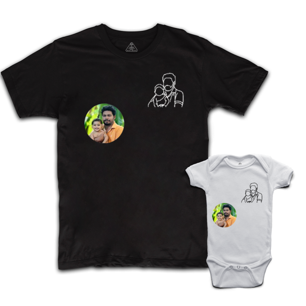 Custom Pocket Portrait from Photo Shirts For Dad And Me