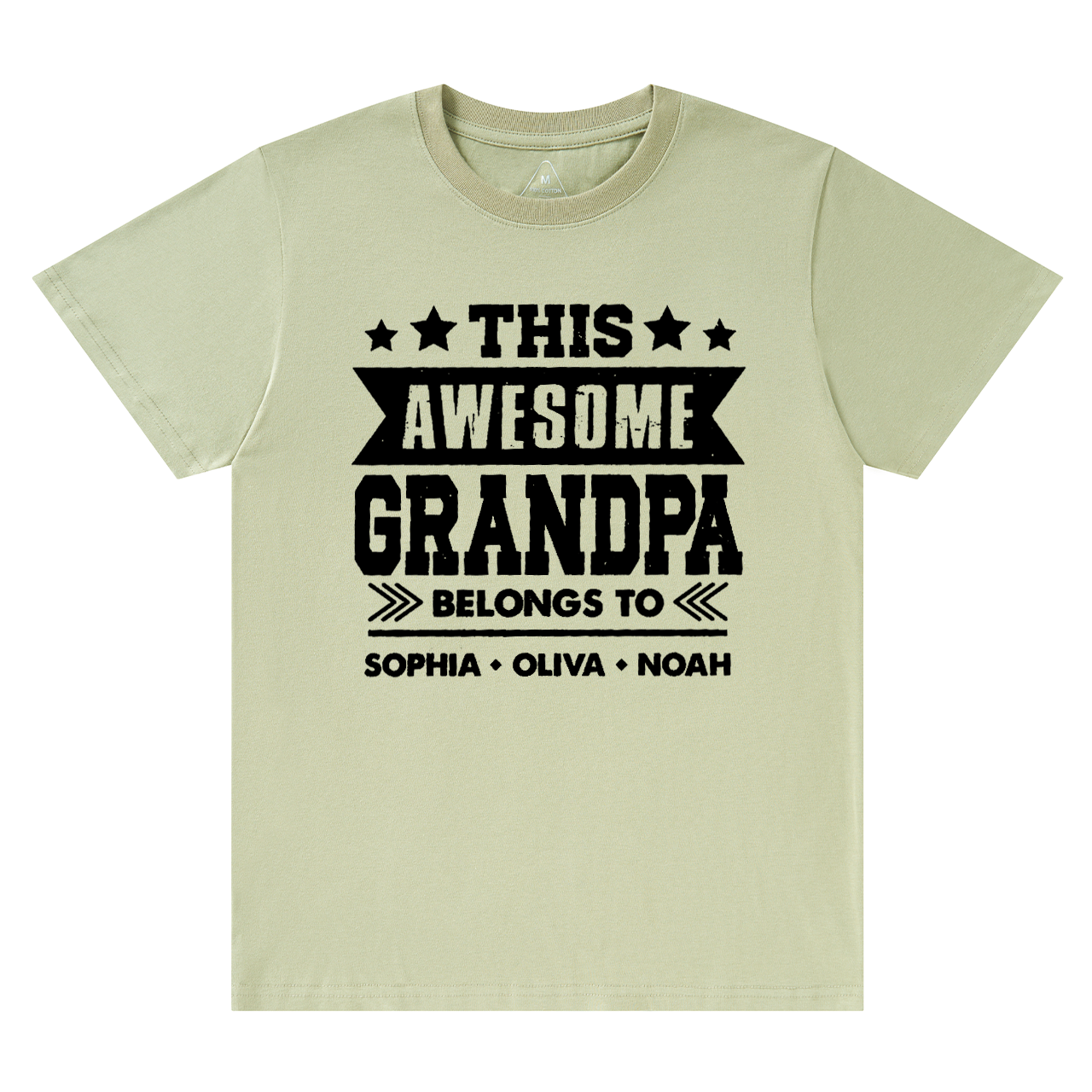 Personalized Grandpa With Kids Names T-shirt