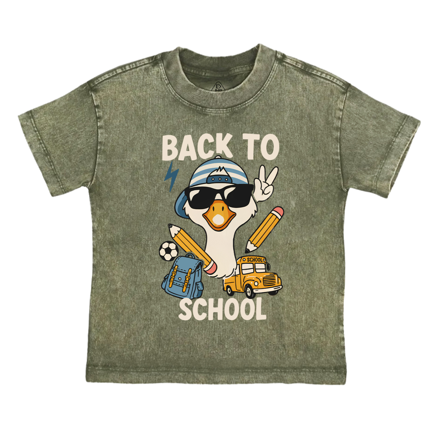 Back To School Goose Toddler&Kids Washed Tees