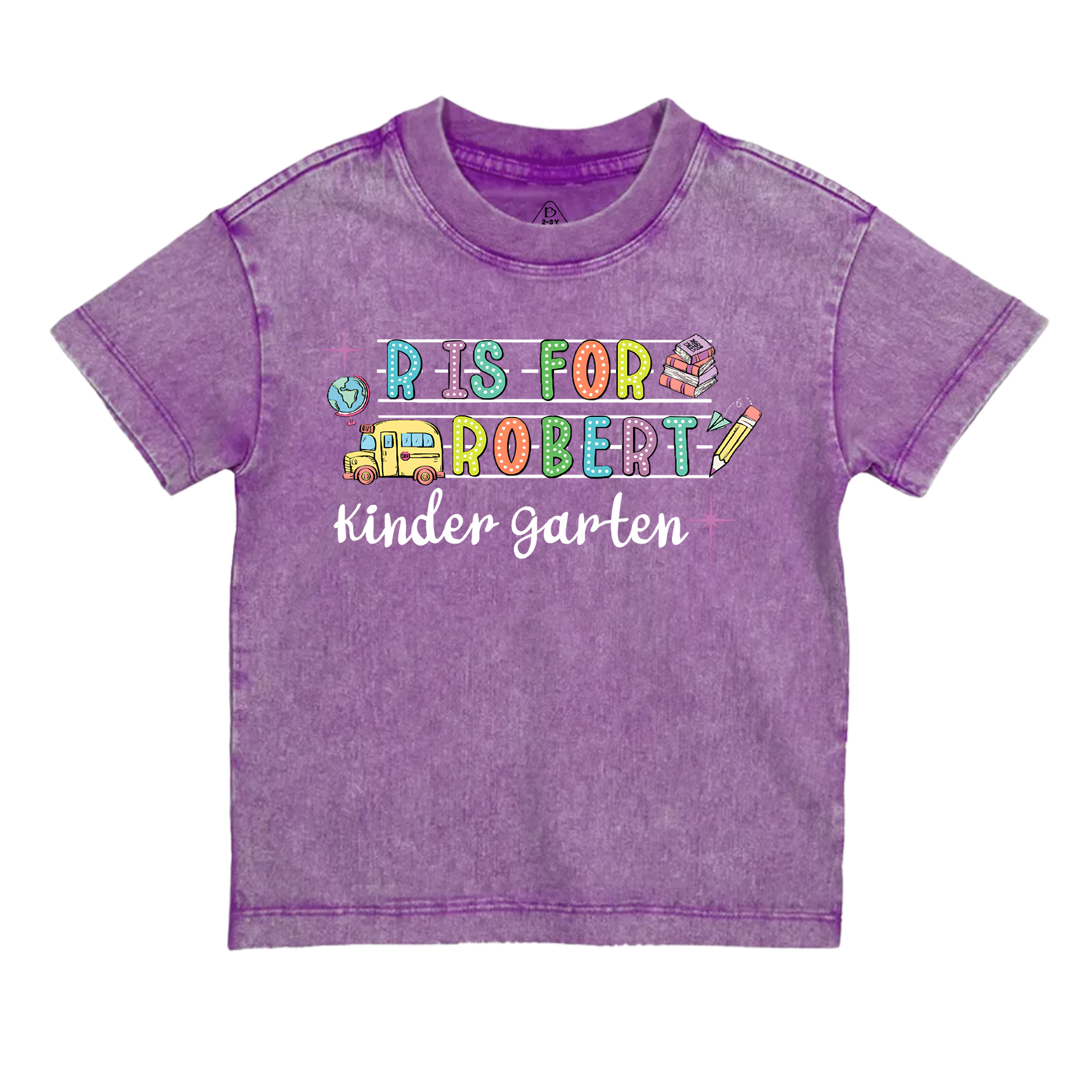 Personalized Alphabet Back To School Toddler&Kids Washed Tees