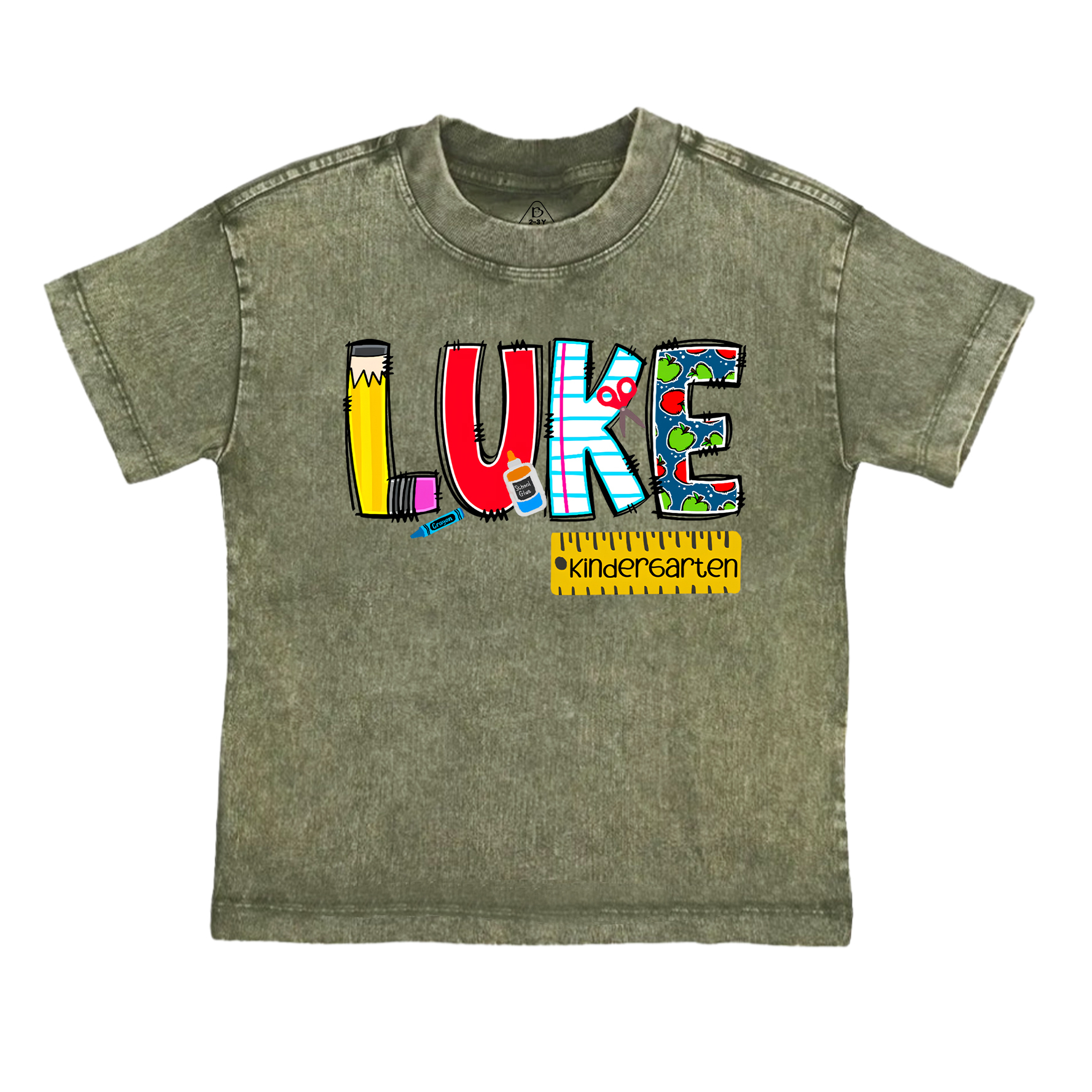Personalized Alphabet Toddler&Kids Washed Tees