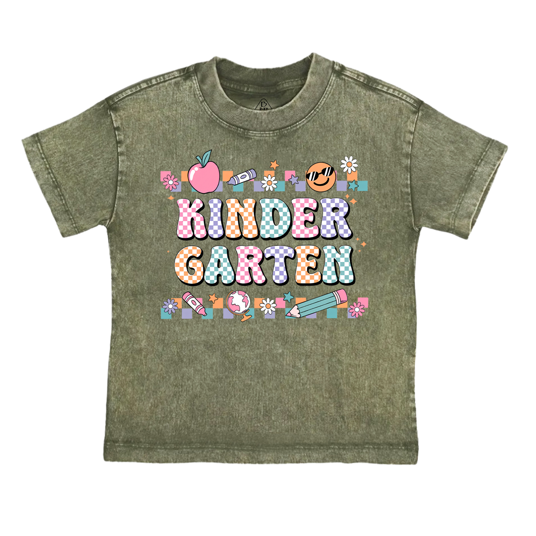 Personalized Lattice Grade Toddler&Kids Washed Tees