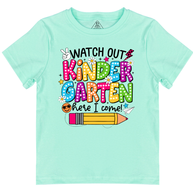 Personalized Watch Out Kindergarten Here I Come Toddler&Kid's Tees Beepumpkin