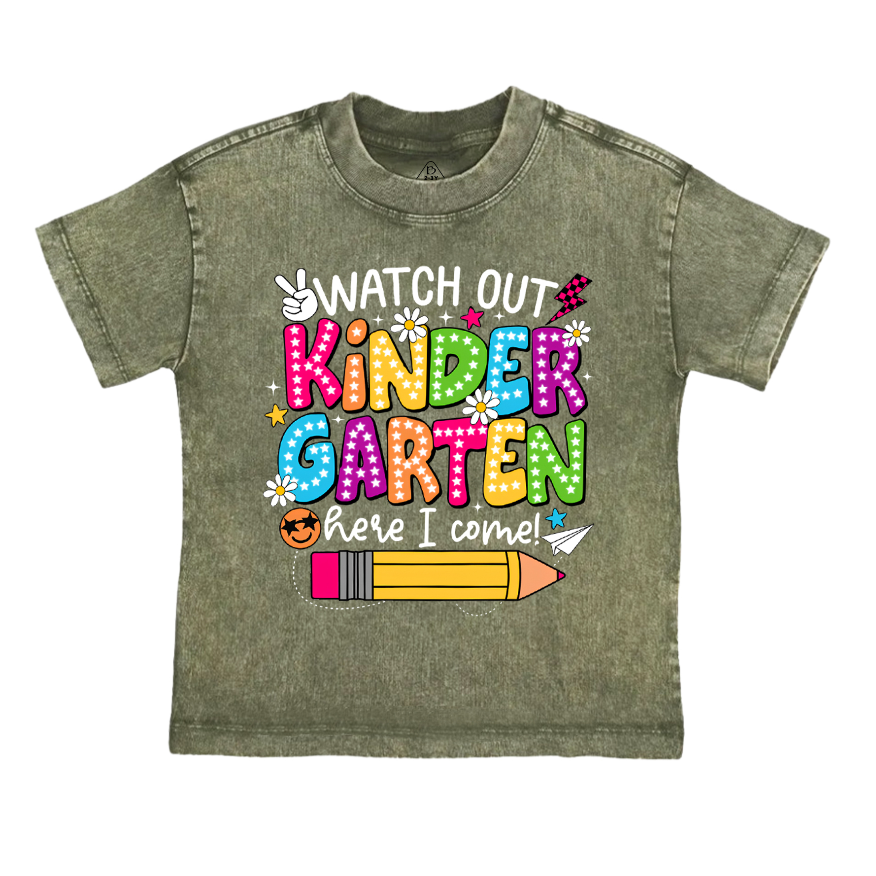 Personalized Watch Out Kindergarten Here I Come Toddler&Kids Washed Tees
