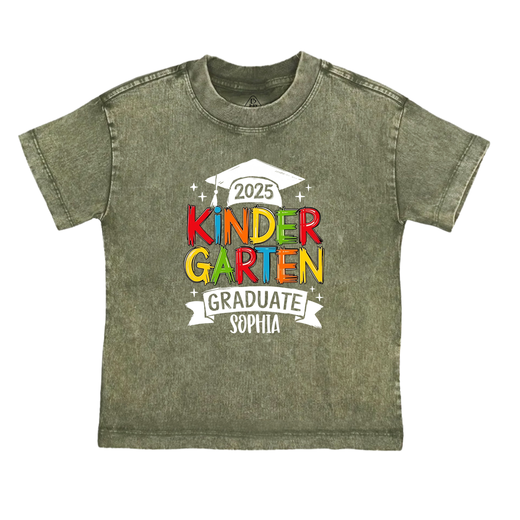 Personalized Kindergarten Graduation Toddler&Kids Washed Tees