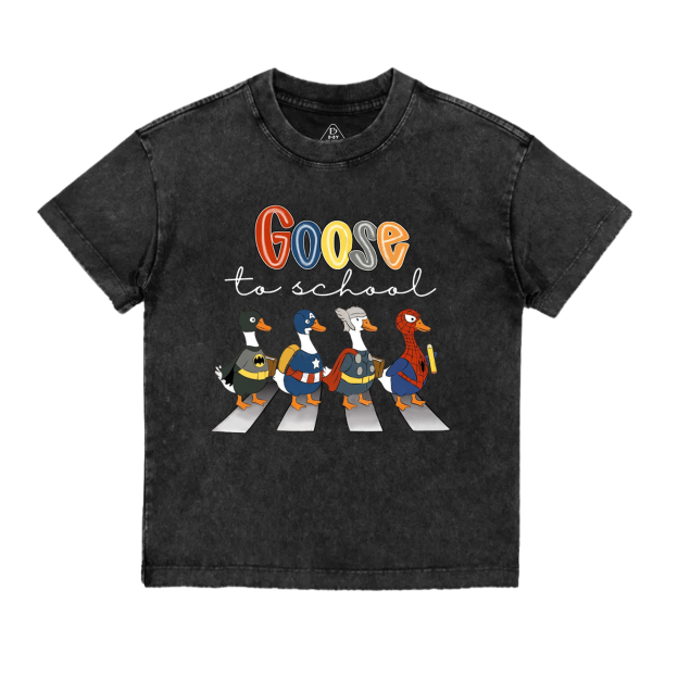 Goose To School Toddler&Kids Washed Tees