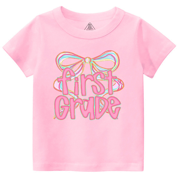 Personalized Bow Grade Toddler&Kid's Tees Beepumpkin