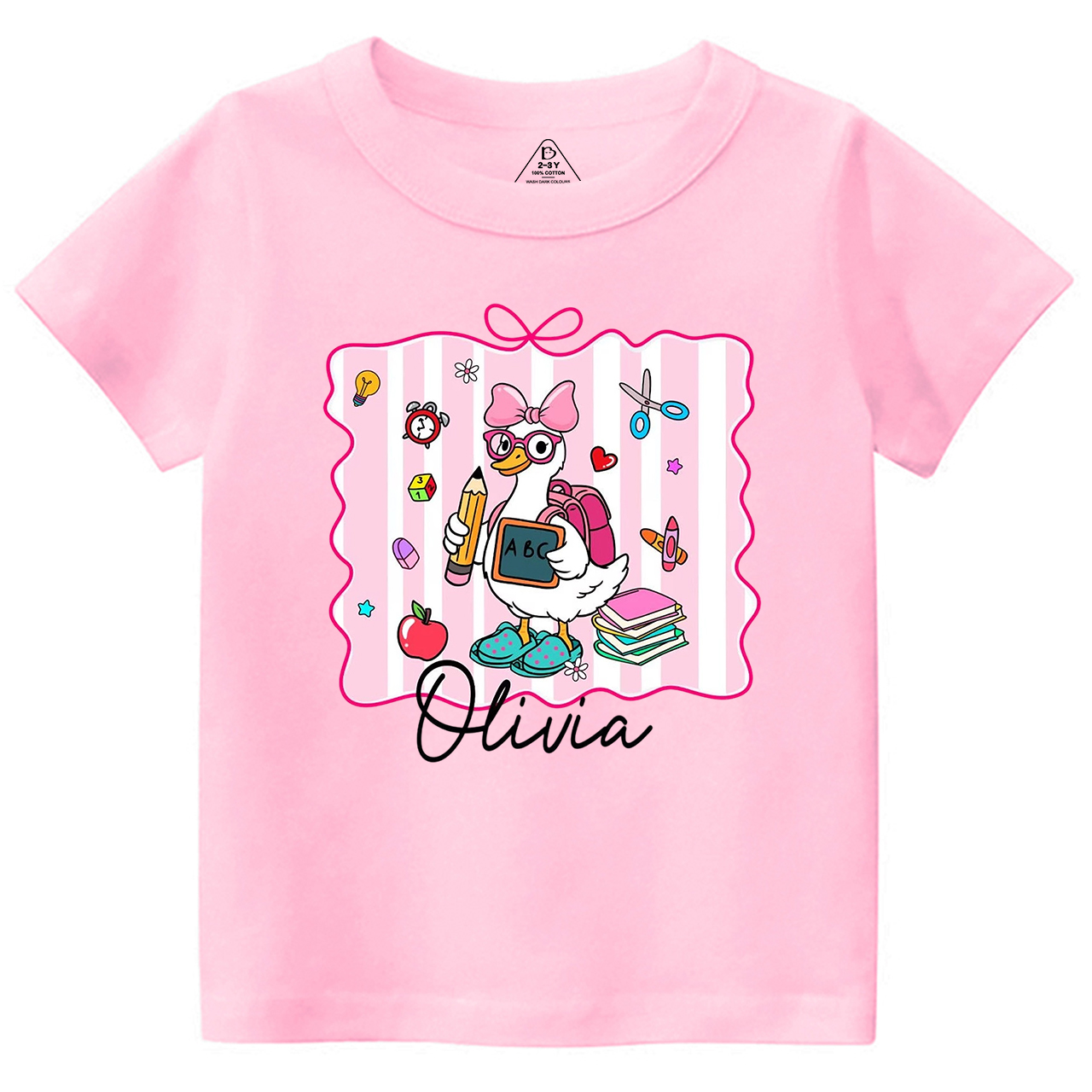 Personalized Boy Girl School Goose Toddler&Kid's Tees Beepumpkin