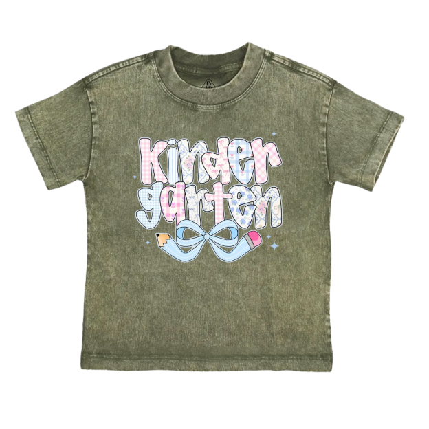 Personalized Pencil bow Grades Toddler&Kids Washed Tees