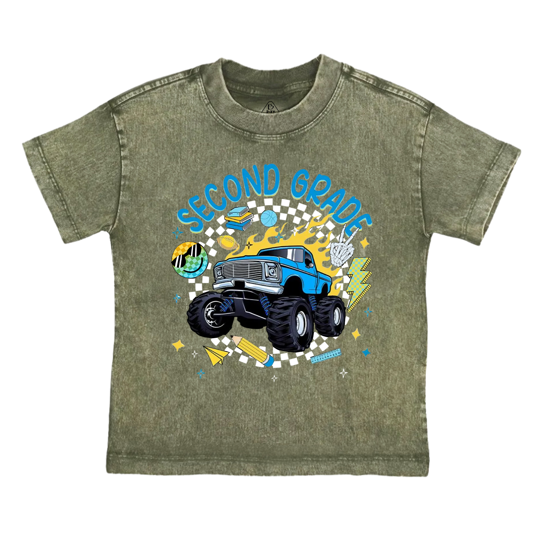 Personalized Truck For Boy Toddler&Kids Washed Tees