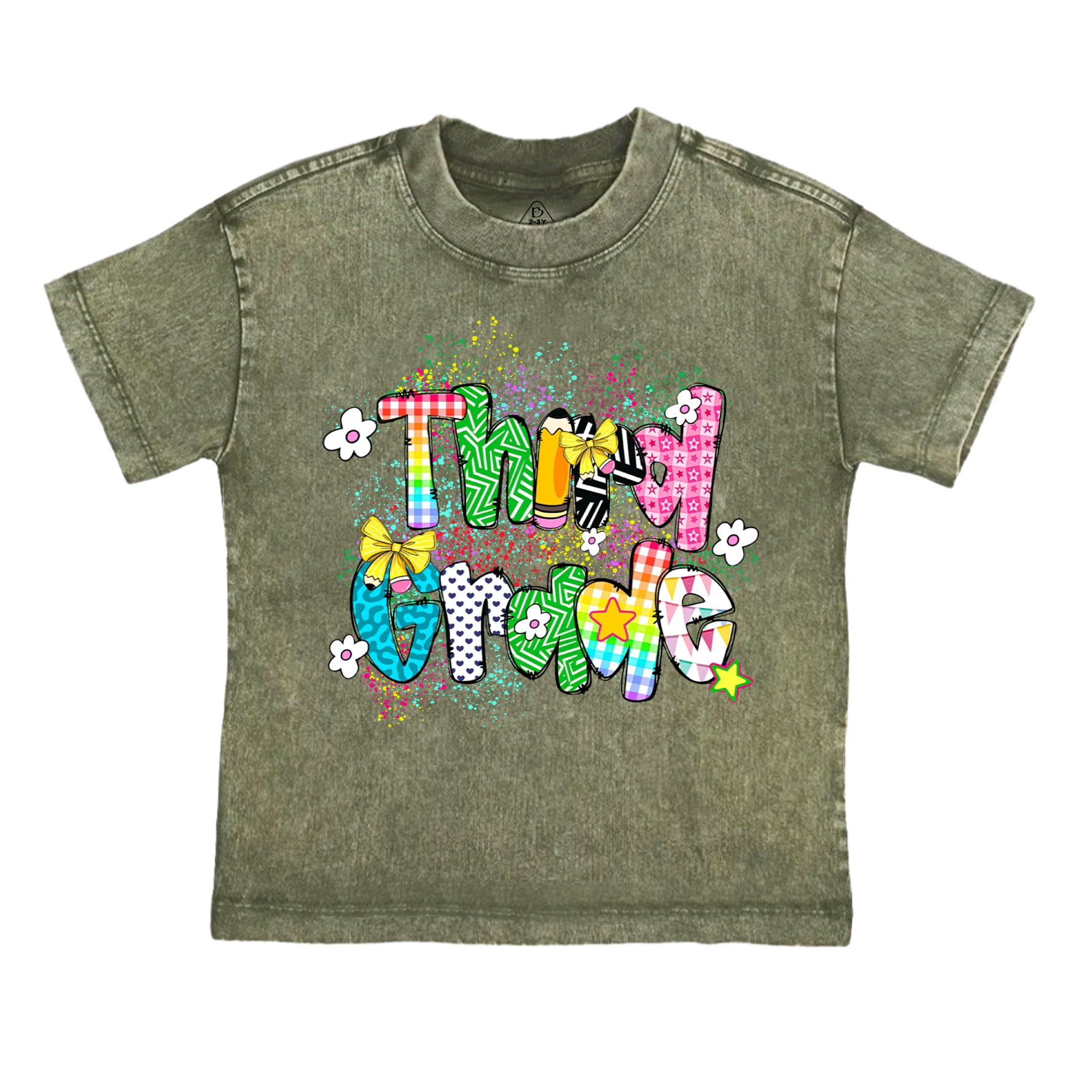 Personalized Ink splash Back To School Toddler&Kids Washed Tees
