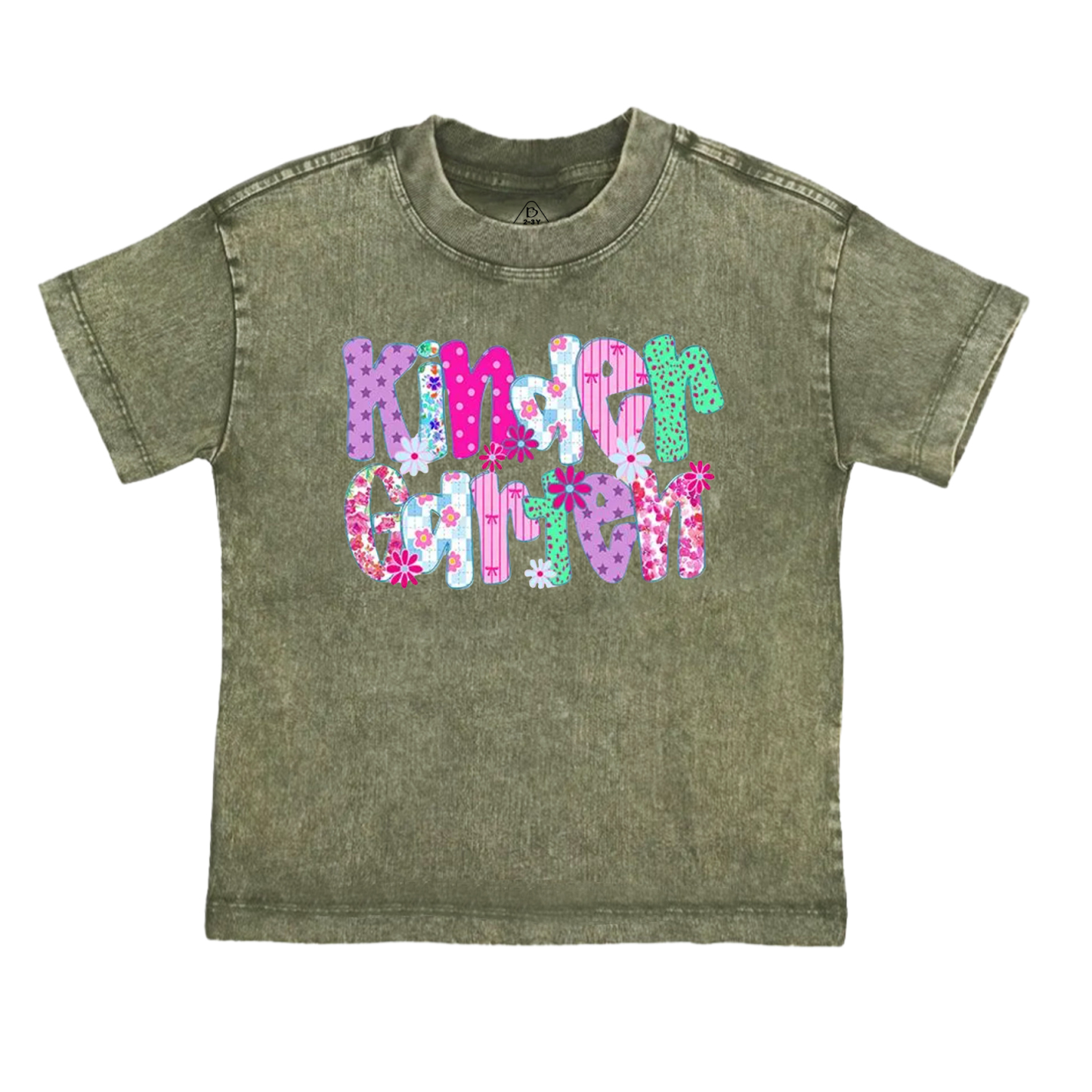 Personalized Floral Fun Toddler&Kids Washed Tees