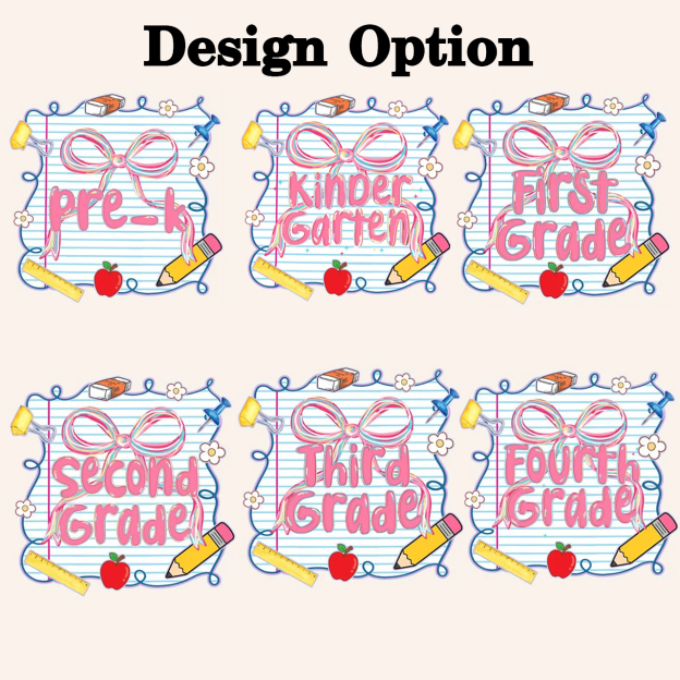 Personalized Preppy Pink Bow Toddler&Kids Washed Tees