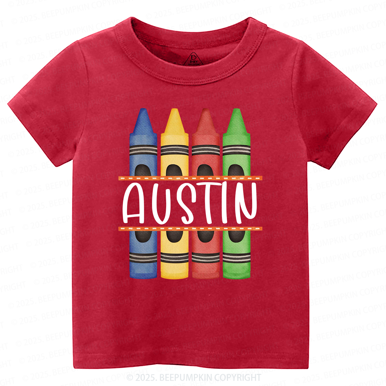 Personalized Crayon Name Back To School Toddler&Kid's Tees Beepumpkin 