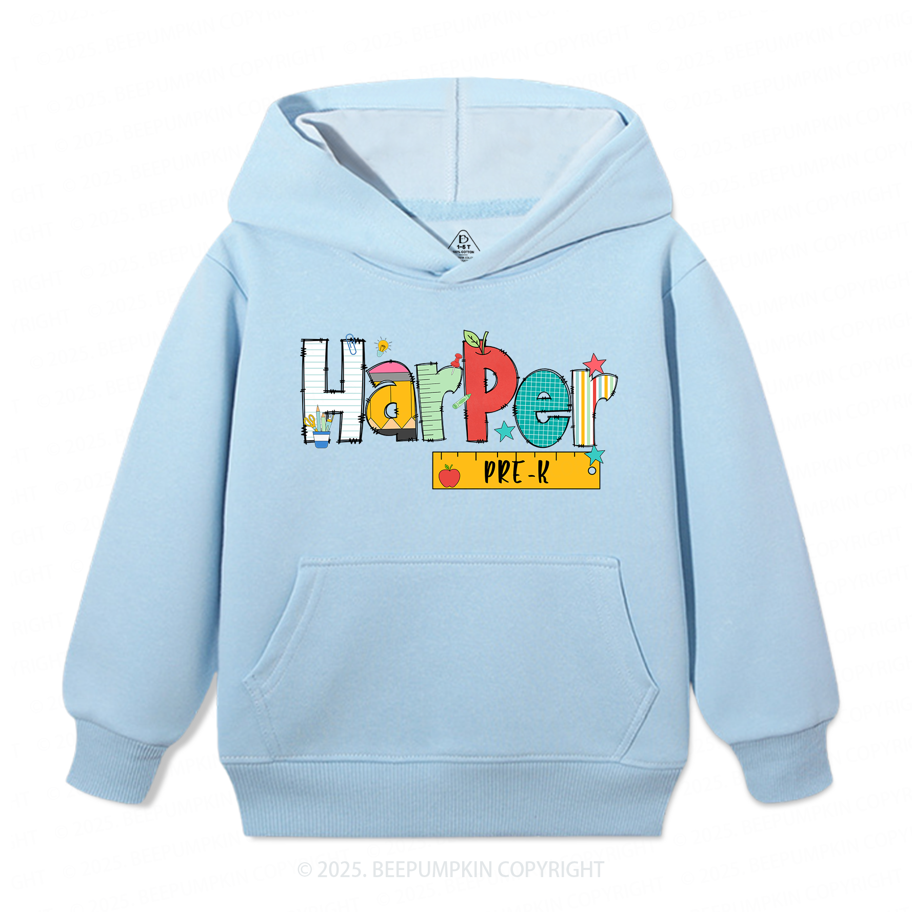 Personalized Alphabet Kid's Hoodies Beepumpkin
