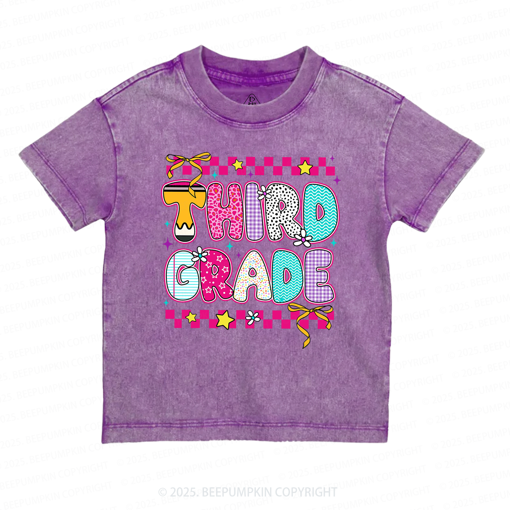 Personalized Back To School Floral Bundle Toddler&Kids Washed Tees