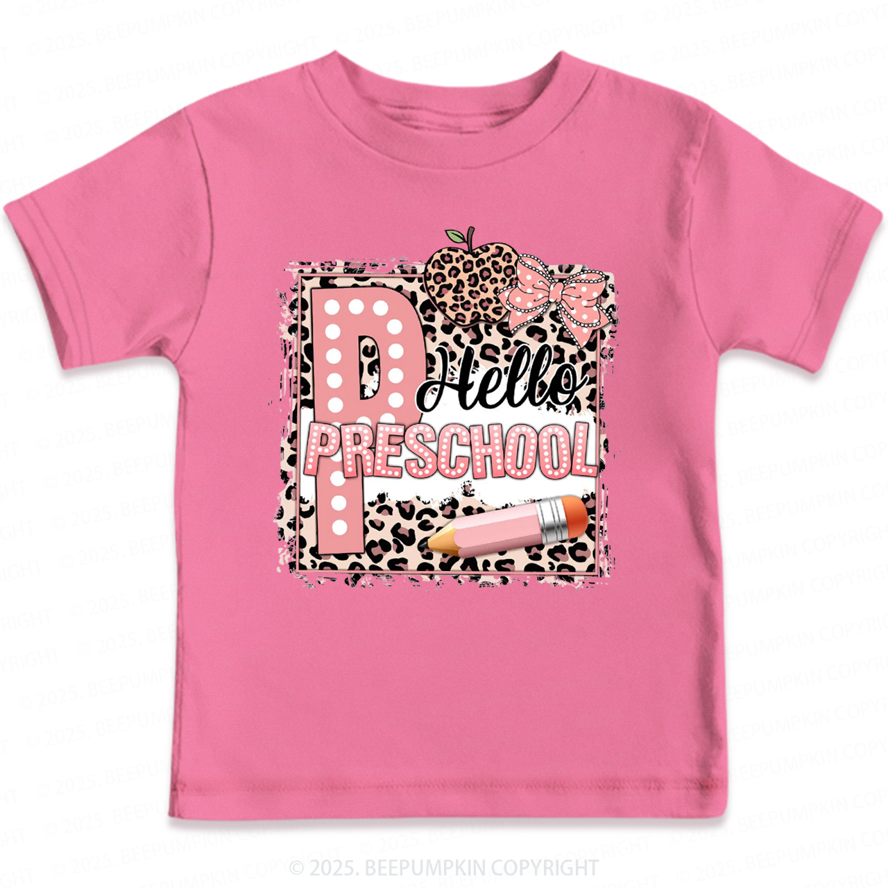 Personalized Leopard Grade Back To School Toddler&Kid's Tees Beepumpkin