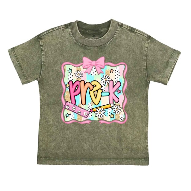 Personalized Color Grade Toddler&Kids Washed Tees