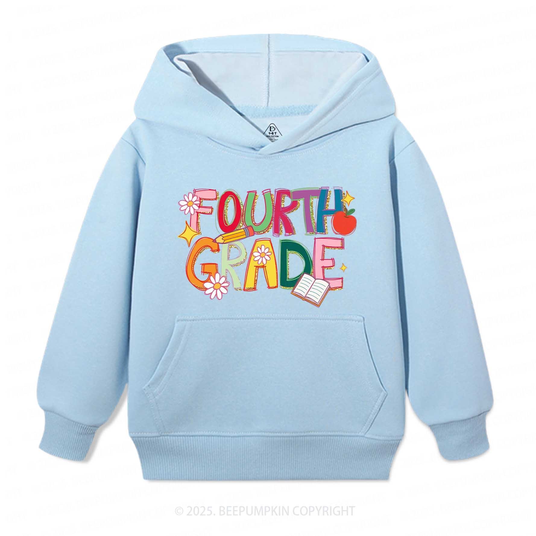  Personalized Girly Floral Kindergarten Neon School Kid's Hoodies Beepumpkin