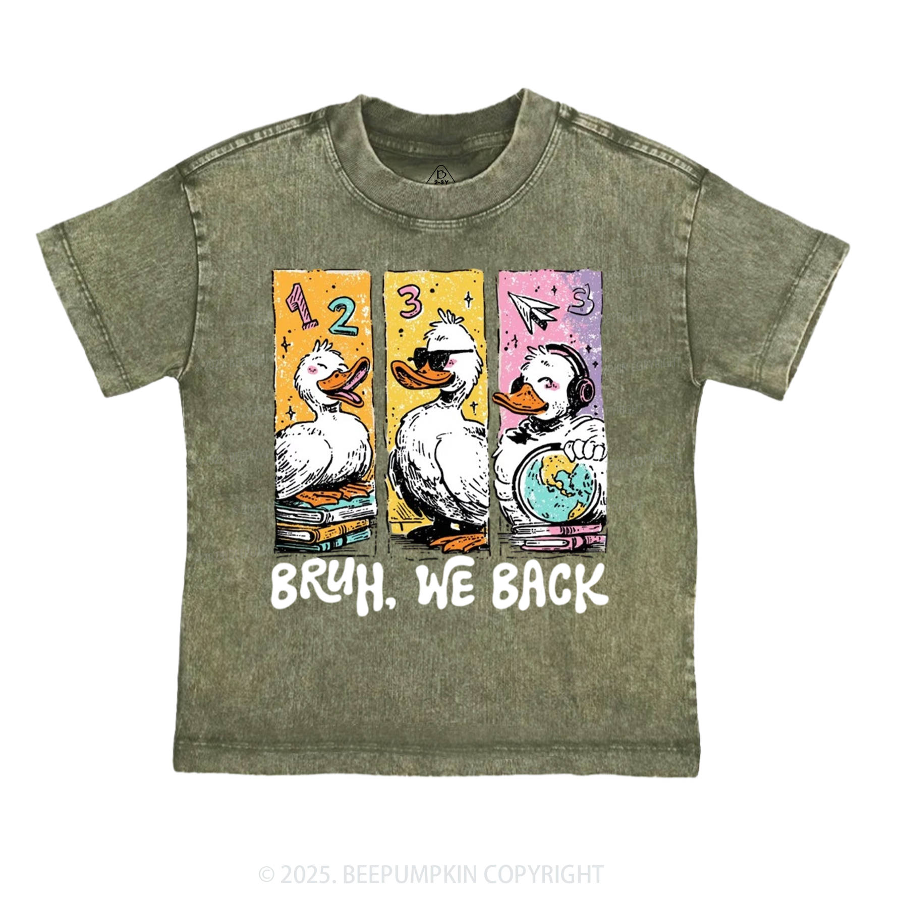Bruh, We Back Kindergarten Toddler&Kids Washed Tees