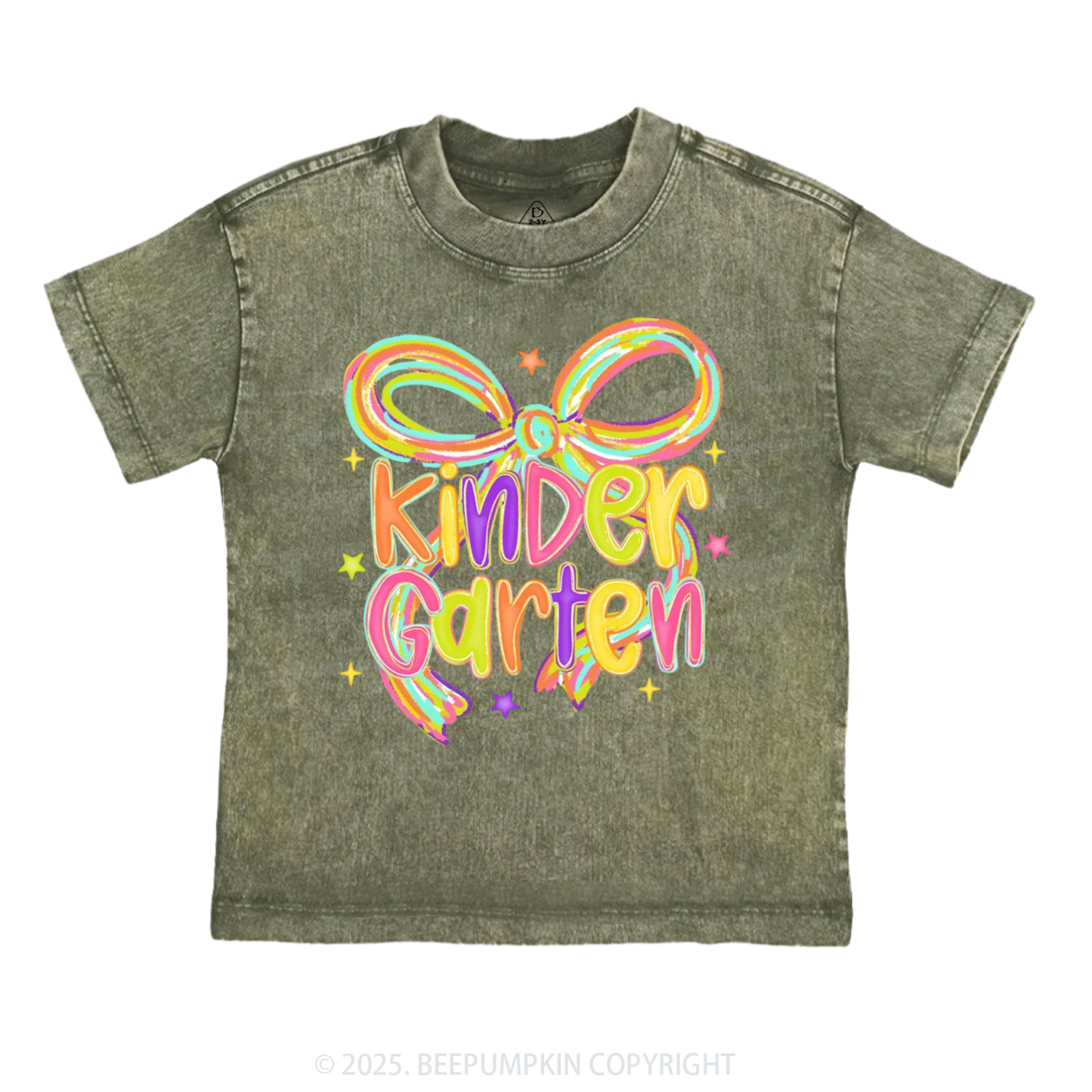 Personalized Girly Bow Sublimation Toddler&Kids Washed Tees