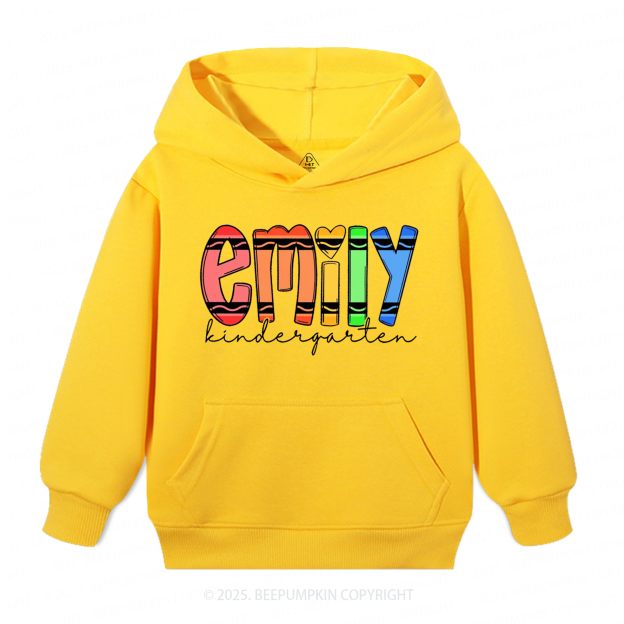 Personalized Colored Crayon Name Kid's Hoodies Beepumpkin