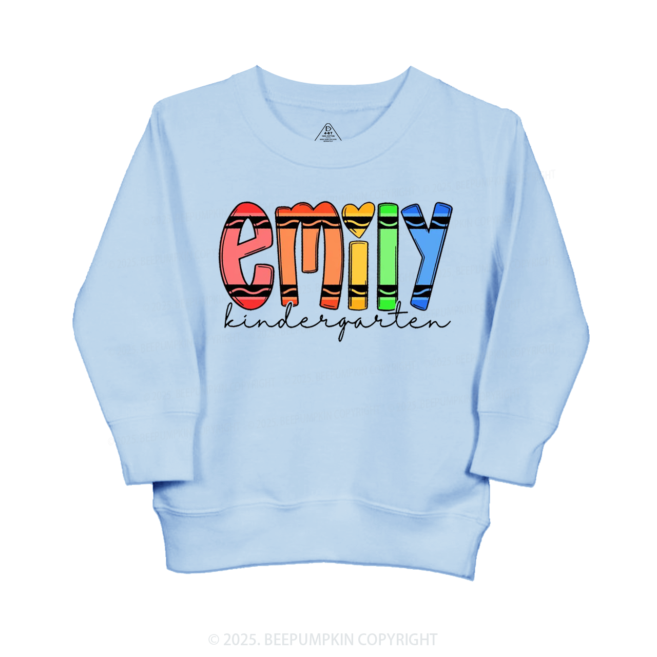 Personalized Colored Crayon Name Kid's Sweatshirt