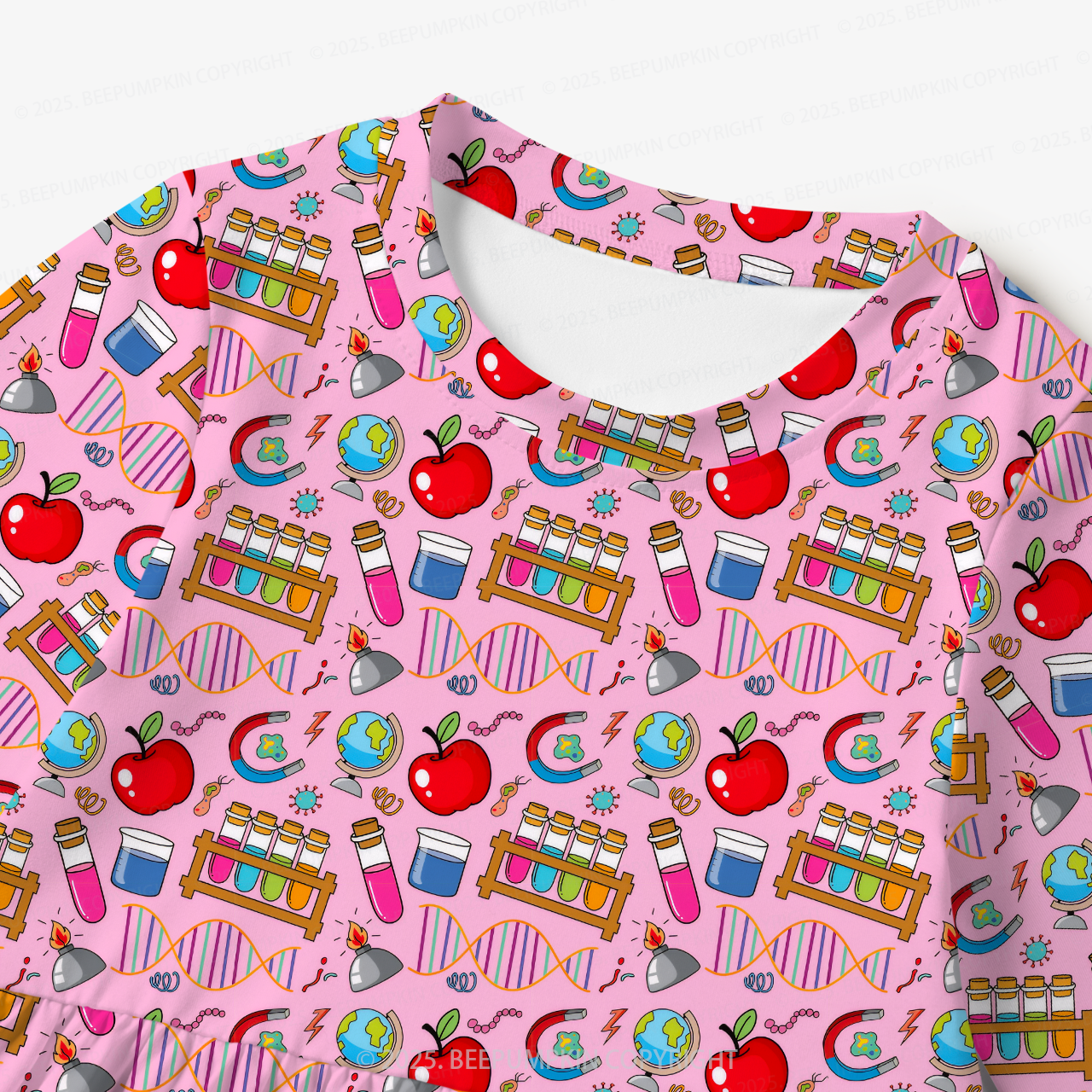 Pink Science Adventure All Over Print Kids Dress