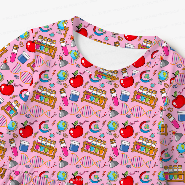Pink Science Adventure All Over Print Kids Dress
