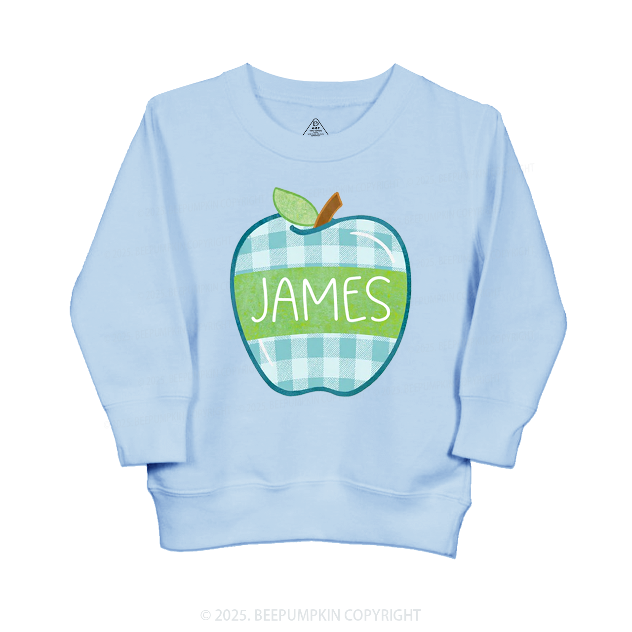 Personalized Plaid Apple Series Kid's Sweatshirt