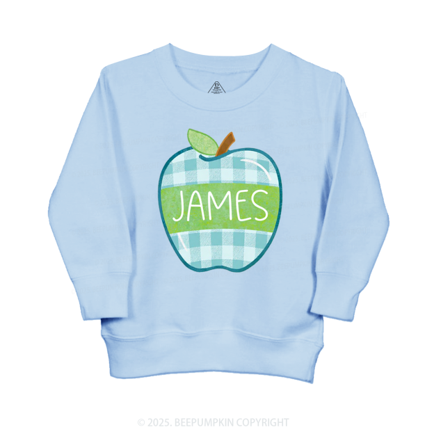 Personalized Plaid Apple Series Kid's Sweatshirt