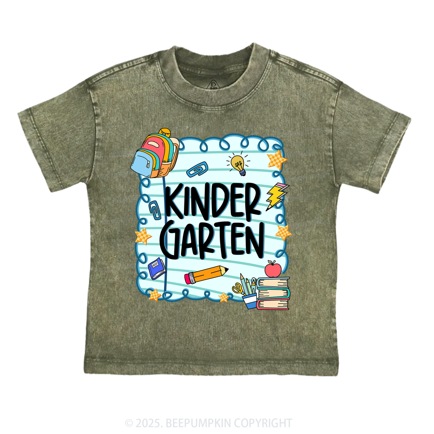 Personalized School Essentials Series Toddler&Kids Washed Tees