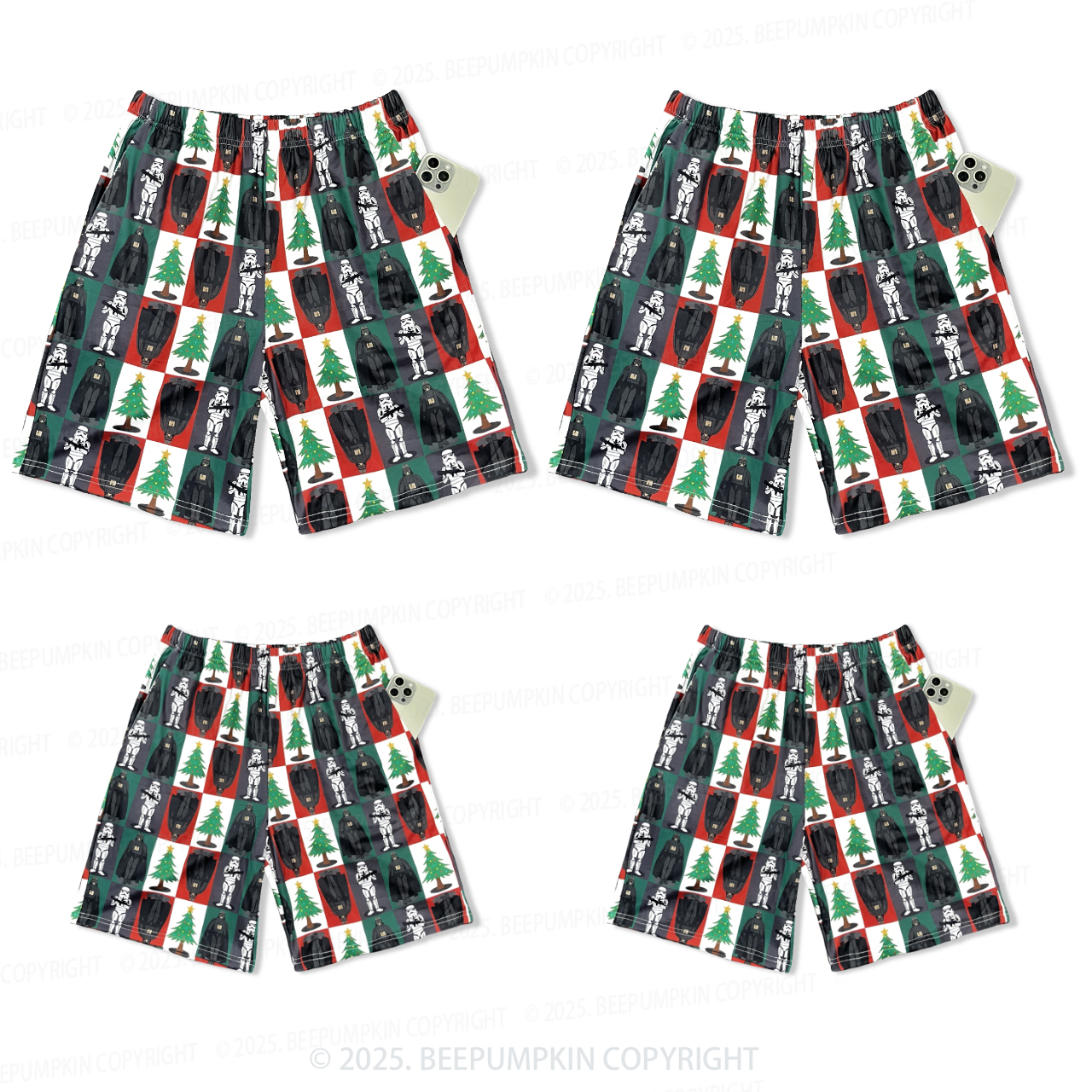 Galactic Holiday Christmas Full Print Shorts With Pockets For Family Beepumpkin
